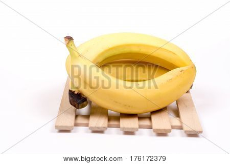 Three Whole Bananas Isolated Over White Background