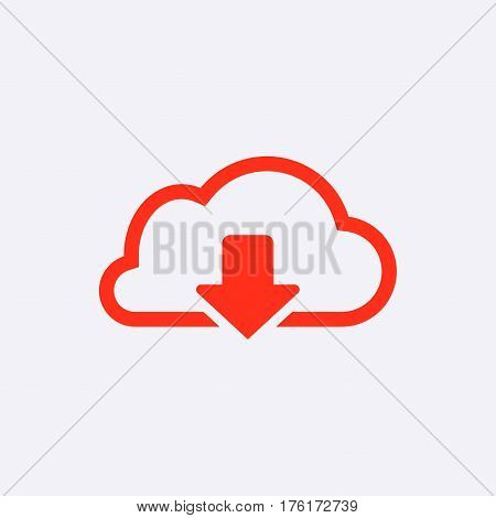 cloud download icon stock vector illustration flat design