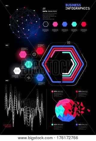 A set of detailed business infographic statistic charts and reports. Vector illustration.