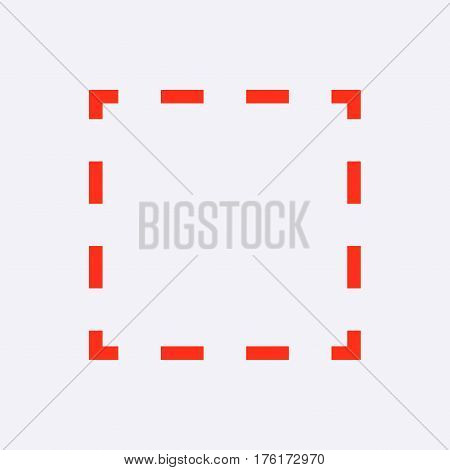 square dashed line icon stock vector illustration flat design