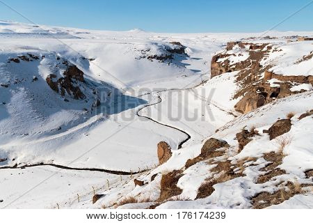 Archaeological Site of Ani Ruins on UNESCO World Heritage List. Kars Turkey ,February 2017.