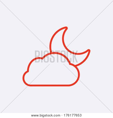 moon and cloud icon stock vector illustration flat design