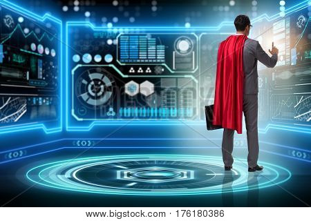 Superhero in data management concept
