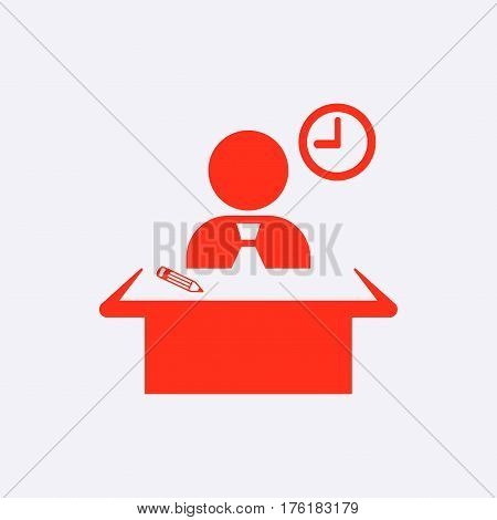 man sitting at the table icon stock vector illustration flat design