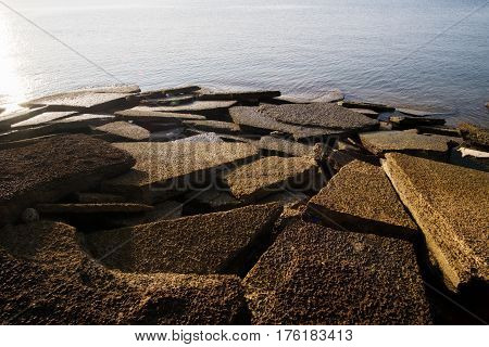 Gastropod Fossil Shell Beach 75 millions years old shell cemetery Krabi Thailand