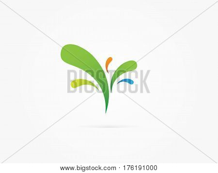 Vector Illustration Water Splash Logo design multicolored