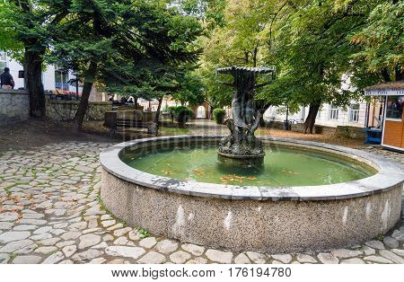 Fountain In Signagi Or Sighnaghi City. Georgia