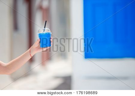 Caucasian tourist walking along the deserted streets of Europe.