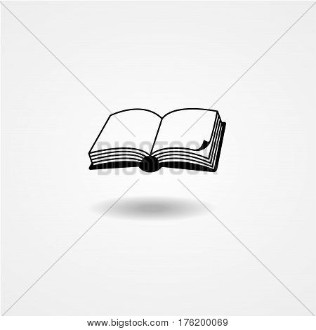 Vector illustration of an open book on white background.