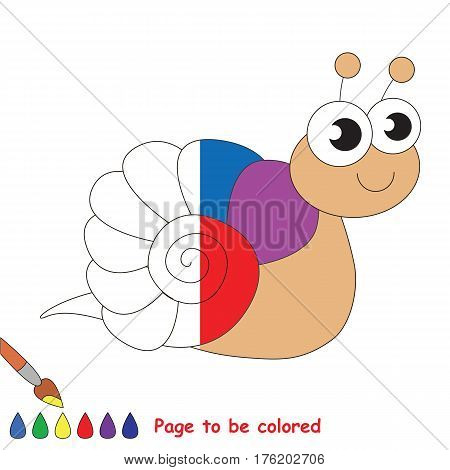 Rainbow snal to be colored, the coloring book to educate preschool kids with easy kid educational gaming and primary education of simple game level.