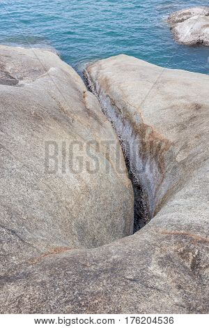 Hinta Hinyai (grandfather and grandmother rocks) natural creation rocks the famous landmark in Koh Samui southern of Thailand.
