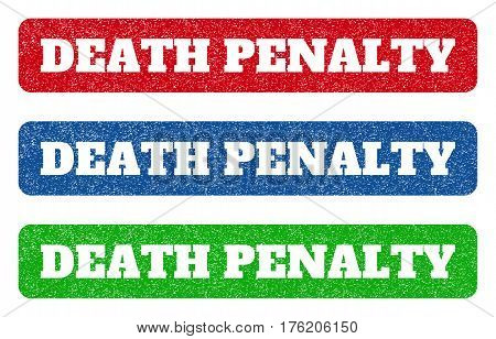 Colored Rubber Seal Stamps With Death Penalty Text Hole. Vector Message Inside Rounded Rectangular B
