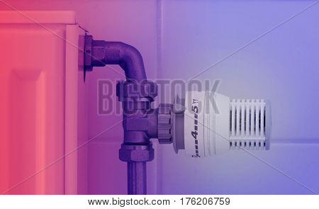 Temperature Knob Of Heating Radiator, Used And Dusty