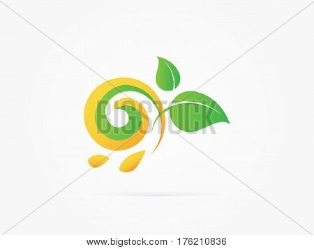 Vector Illustration Green tree circle icon design