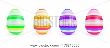 Painted Easter Egg on a white background 3D illustration
