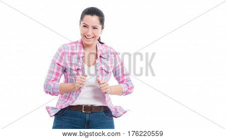 Happy Pretty Female Smiling Confident