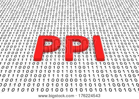PPI in the form of binary code, 3D illustration