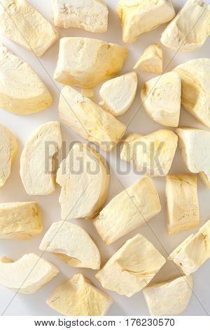Durian Zibethinus King Of Fruit Freeze Dry On White Background