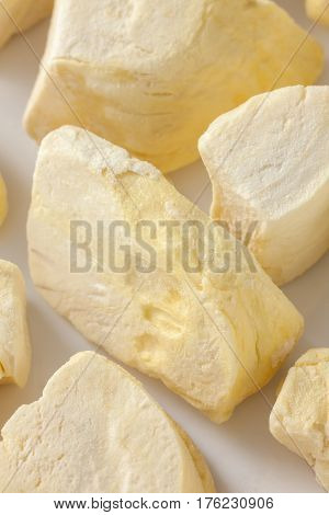 Durian Zibethinus King Of Fruit Freeze Dry On White Background