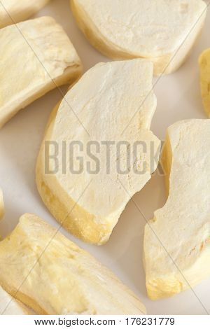 Durian Zibethinus King Of Fruit Freeze Dry On White Background