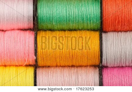 bobbins of lurex thread