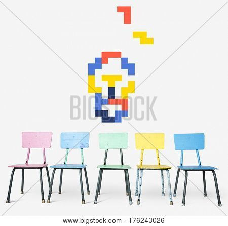 8 bit illustration of light bulb creativity ideas