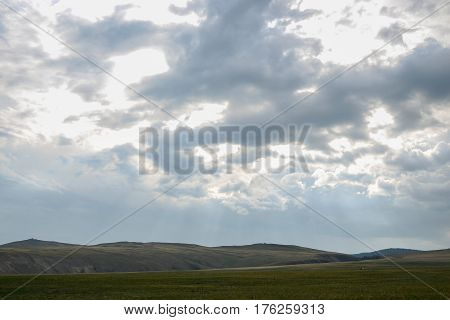 Baikal lake near Khuzhir villahe at Olkhon island in Siberia Russia. Lake Baikal is the largest freshwater lake in the world.