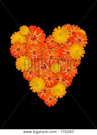 Blommor i ett hjärta form