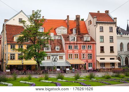 Architecture Of Old Riga Early In The Morning