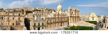 Panorama Of The Town Of Noto On Italy