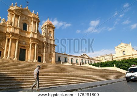 Noto, Italy - 21 July 2008: The town of Noto on Italy, Unesco world heritage
