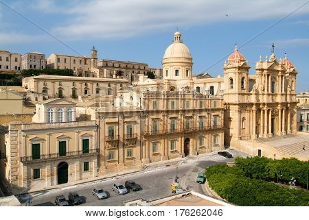 The Town Of Noto On Italy