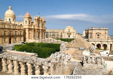 The Town Of Noto On Italy