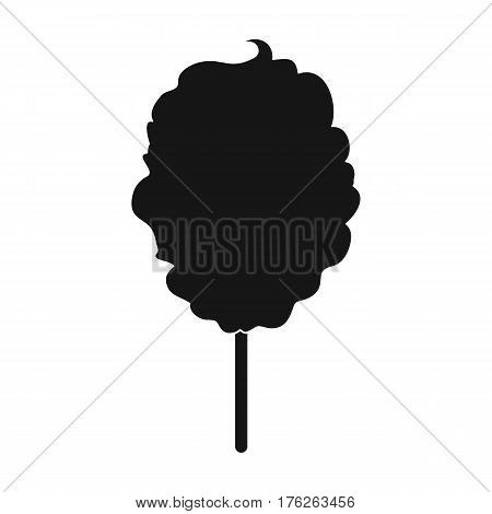 Pink sweet cotton wool on a stick. Dessert for children and sugar in the amusement park.Amusement park single icon in black style vector symbol stock web illustration.
