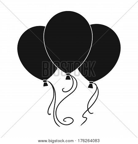 Blue pink and yellow balloons for children. Children s toys in the amusement park.Amusement park single icon in black style vector symbol stock web illustration.