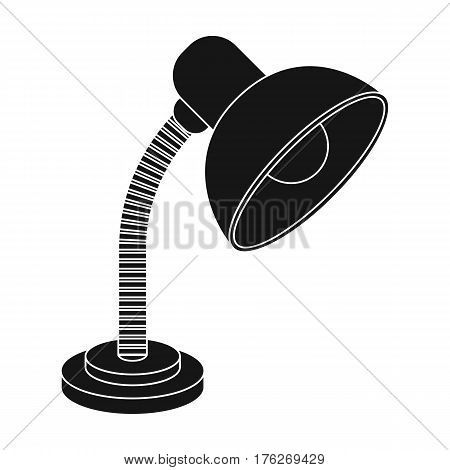 Purple table lamp. Light for making lessons .School And Education single icon in black style vector symbol stock web illustration.