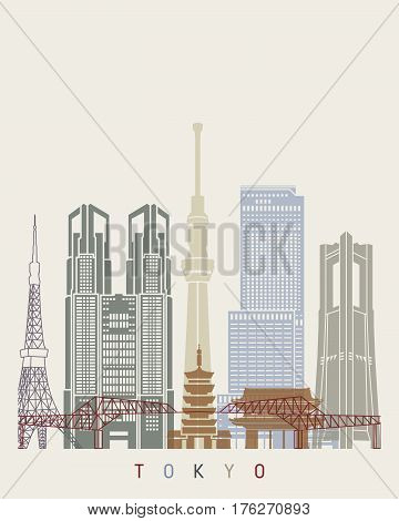 Tokyo V2 Skyline Poster