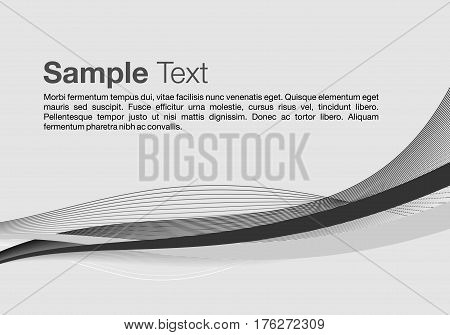 Grey waves on grey background with sample text