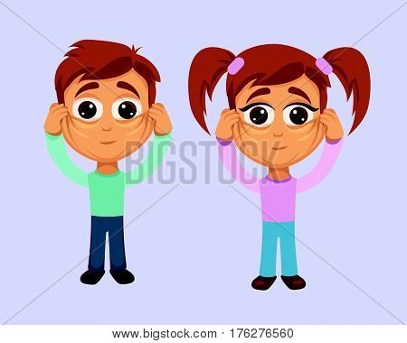Boy and Girl with Omission of the Muscles of the Face