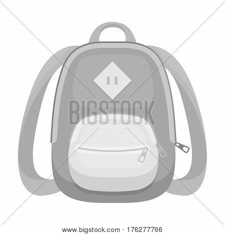 Blue school bag. A school bag for a book and notebooks.School And Education single icon in monochrome style vector symbol stock web illustration.