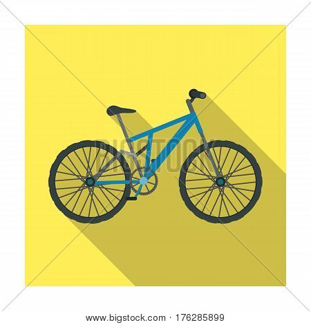 Mountain bike. Cycling downhill from the mountains.Different Bicycle single icon in flat style vector symbol stock web illustration.