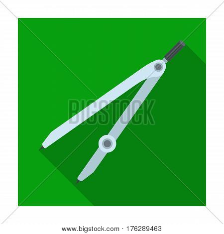 Compasses for drawing .School compass for drawing circles .School And Education single icon in flat style vector symbol stock web illustration.