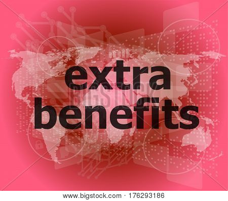 Extra Benefits Slogan Poster Concept. Financial Support Message Design