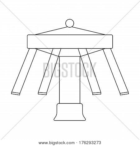 Carousel with seats on chains for children. Amusement park.Amusement park single icon in outline style vector symbol stock web illustration.
