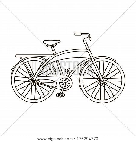 Road bike for walking with a semicircular frame.Different Bicycle single icon in outline style vector symbol stock web illustration.