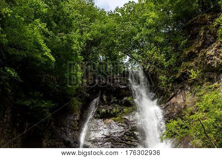 small waterfall in the mountains of Georgia Ajaria 2014