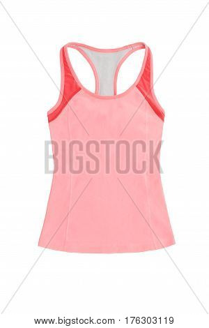 Coral Colored Red Sports Top, Isolated On White Background