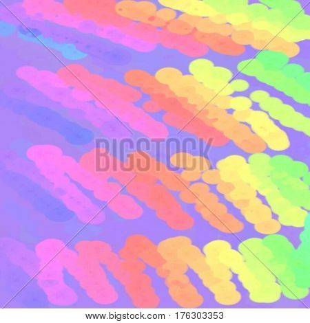 Abstract background of spots of blue and green and pink and yellow spreading paint light and dark throughout the drawing