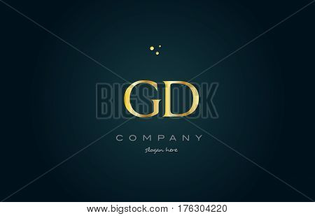 Gd G D  Gold Golden Luxury Alphabet Letter Logo Icon Template