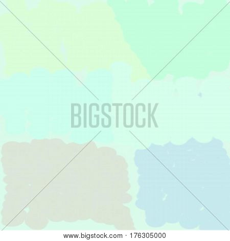 Abstract background of spots of blue and green and pink and yellow spreading paint light and dark throughout the drawing